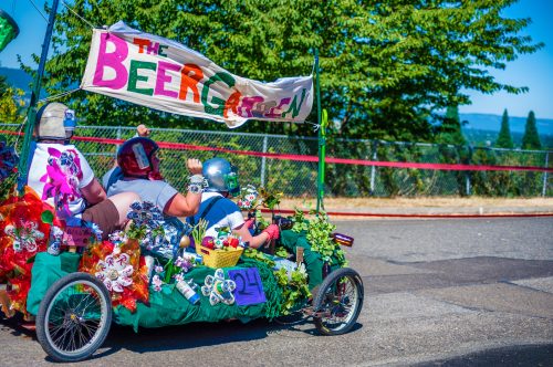 people racing in the Portland adult soapbox derby