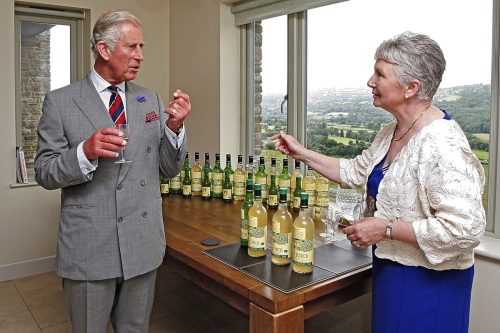 Prince Charles at an Apple Juice farm in Crickhowell
