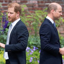 Britain's Prince Harry, Duke of Sussex (L) and Britain's Prince William, Duke of Cambridge attend the unveiling of a statue of their mother, Princess Diana at The Sunken Garden in Kensington Palace, London on July 1, 2021, which would have been her 60th birthday.