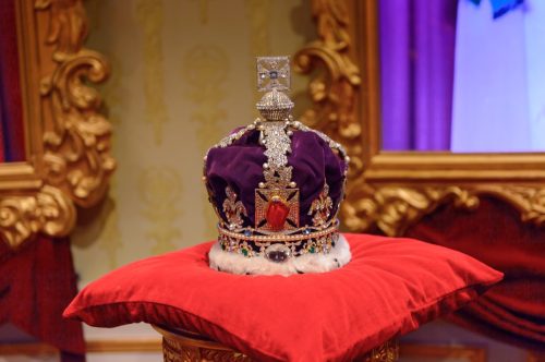 Crown at the Royal section, Madame Tussauds wax museum. It is a major tourist attraction in London