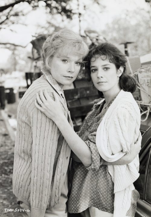 Shirley MacLaine and Debra Winger on the set of 
