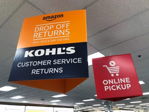 signs for online pickup at kohl's