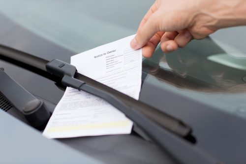 parking ticket on windshield