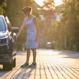 woman and car