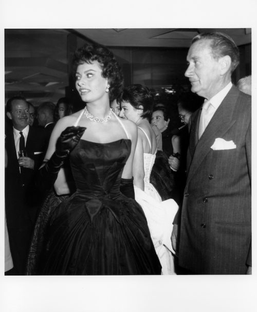 Sophia Loren and Carlos Ponti at her Paramount Pictures party in 1957