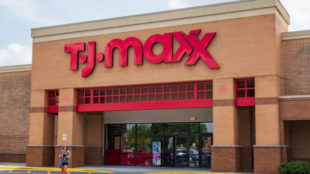 Close up of a T.J. Maxx Storefront