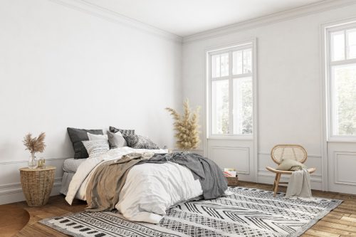 white walls bedroom