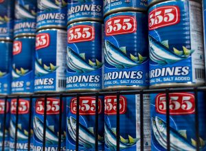 555 angel number appearing on cans of sardines