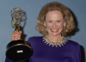 Bonnie Bartlett with her Emmy in 1986