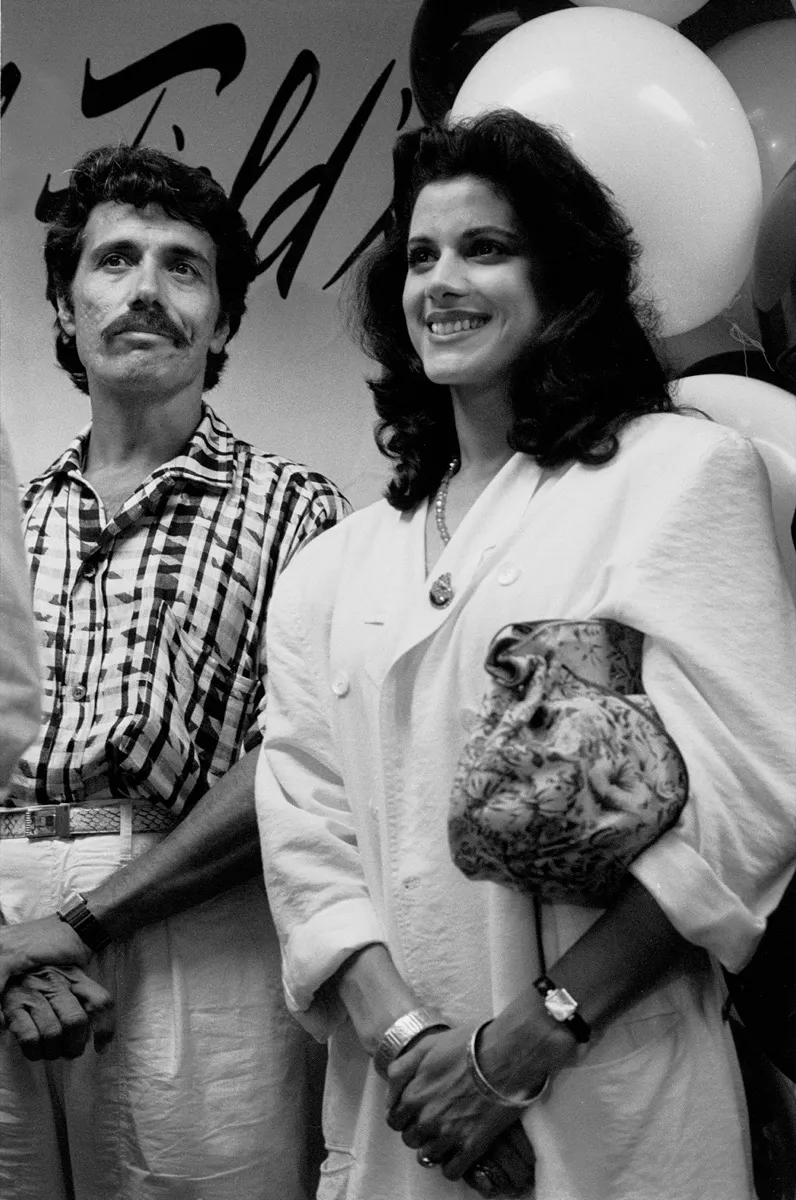 Edward James Olmos and Saundra Santiago in 1985