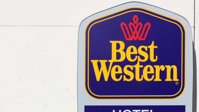 A Best Western hotel sign