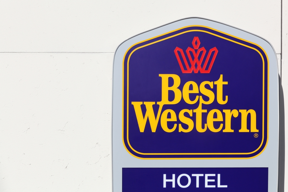 A Best Western hotel sign