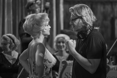 Ana de Armas and Andrew Dominik filming "Blonde"