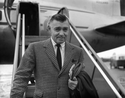 Clark Gable at the airport in London in 1953
