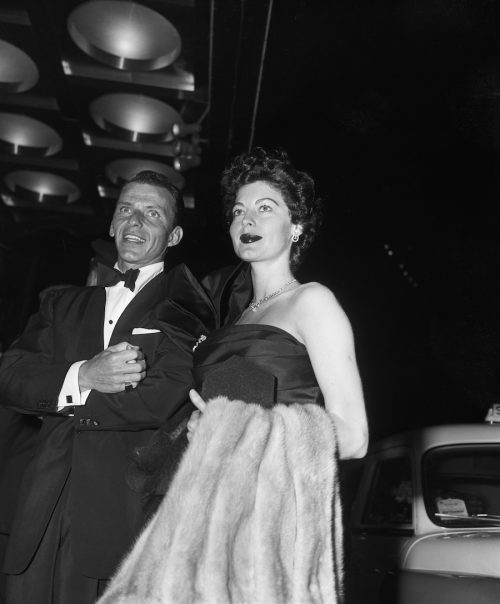 Frank Sinatra and Ava Gardner at the premiere of "The Snows of Kilimanjaro" in 1952