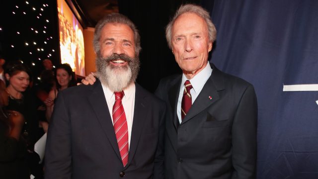 Mel Gibson and Clint Eastwood at the Hollywood Film Awards in 2016