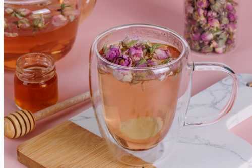 blooming rose herbal tea
