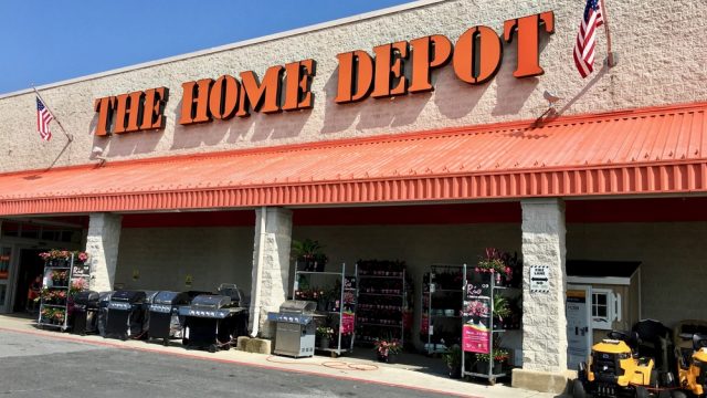 The storefront of a Home Depot