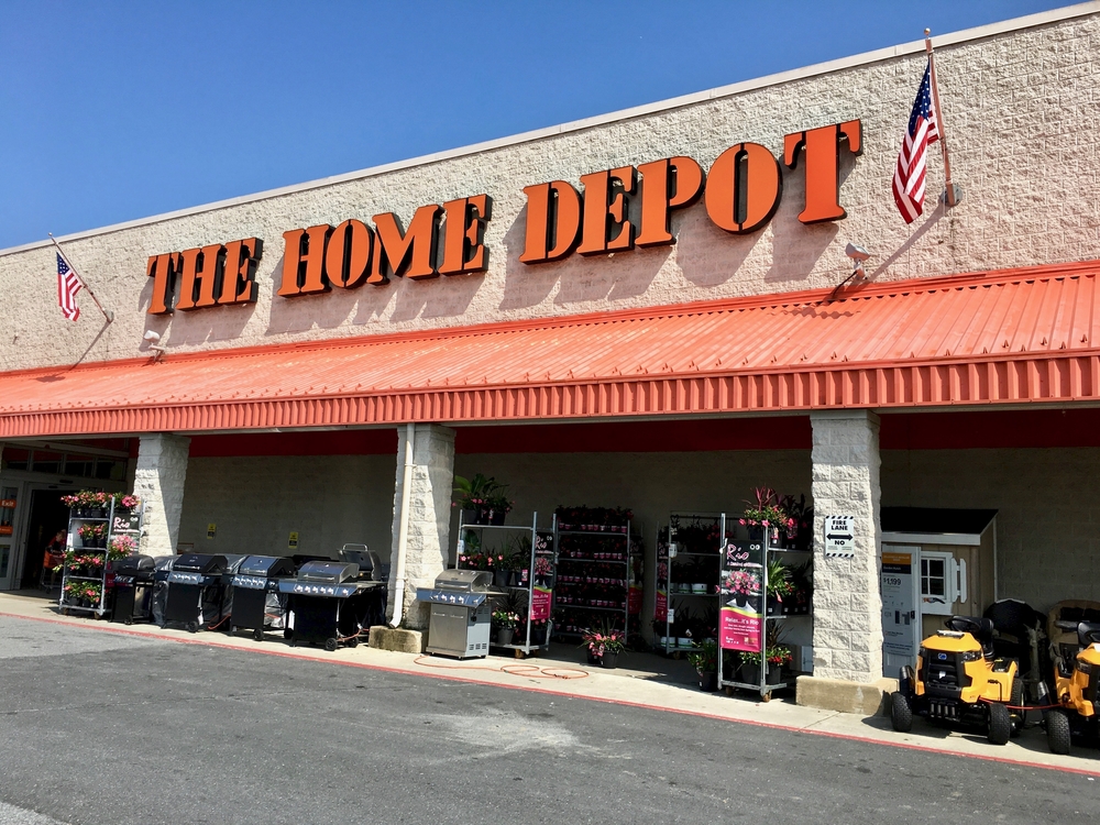 The storefront of a Home Depot