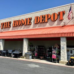 The storefront of a Home Depot
