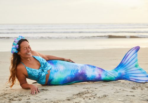 woman in mermaid costume