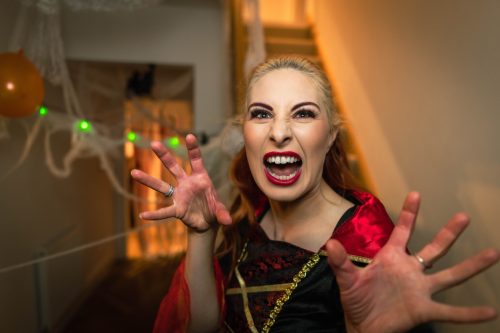 woman in vampire costume