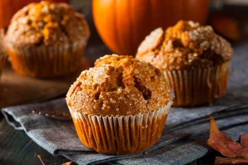 lightly sugared pumpkin muffins