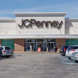JCPenney location in a retail mail with cars in parking lot