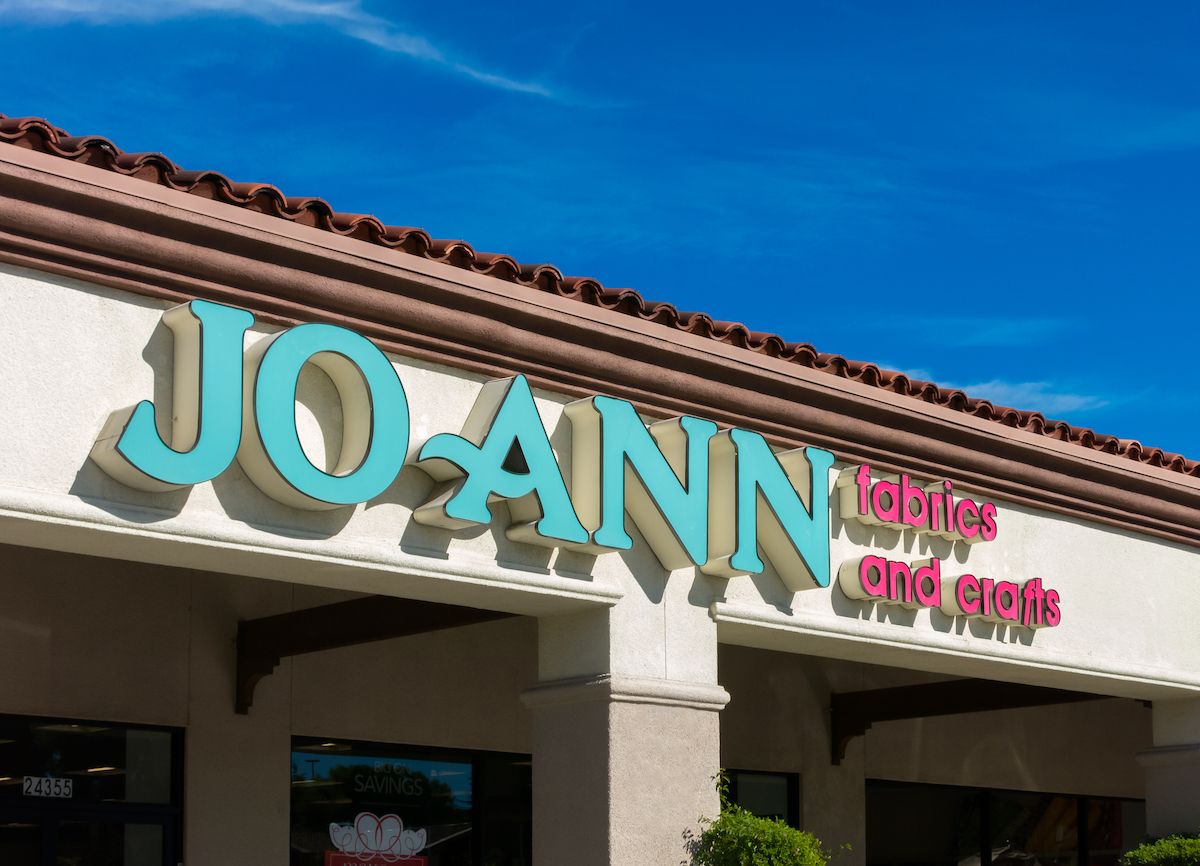 5 Warnings To Shoppers From Former Jo Ann Fabrics Employees Best Life   Joann Fabrics Storefront Closeup 