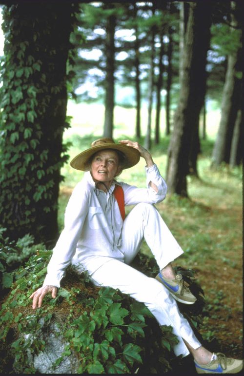 Katharine Hepburn photographed outside in 1981