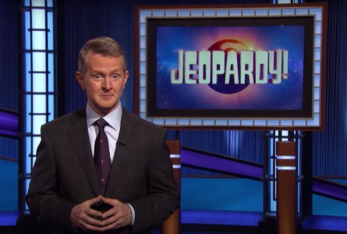 Ken Jennings on the "Jeopardy!" set