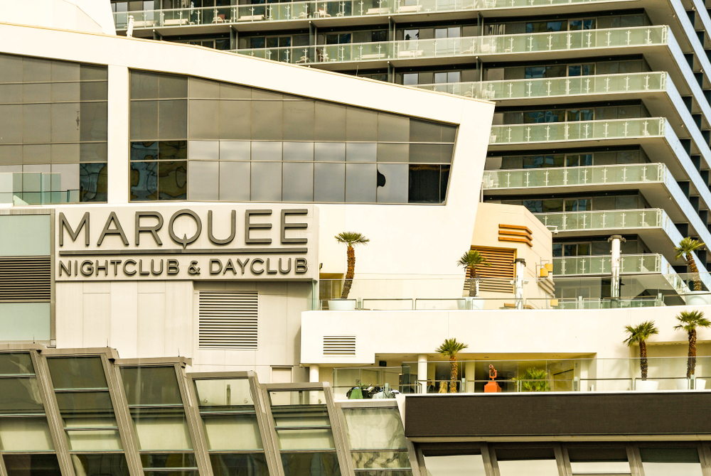 The exterior of the Marquee Dayclub at the Cosmopolitan Hotel