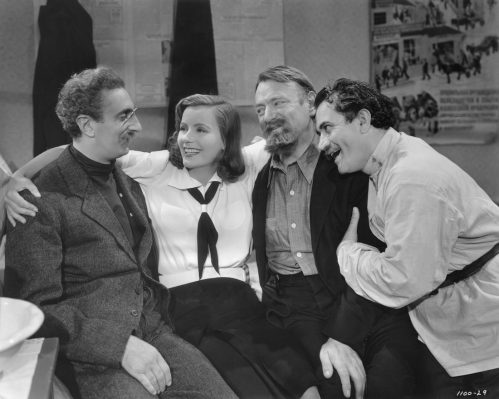 Greta Garbo with Sig Rumann, Felix Bressart, and Alex Grenach in 
