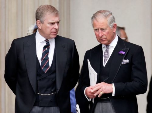 Prince Andrew, Duke of York and Prince Charles, Prince of Wales attend a Thanksgiving service to celebrate Queen Elizabeth II's Diamond Jubilee at St Paul's Cathedral.
