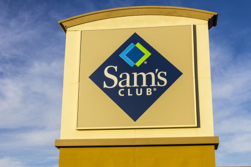A sign in front of Sam's Club