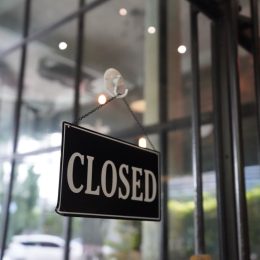 closed sign in window