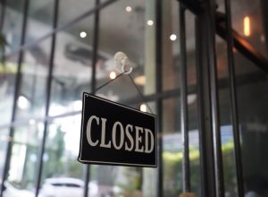 closed sign in window