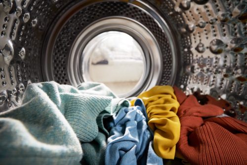laundry inside machine