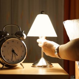 turning out light at night