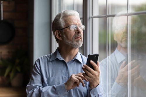 older man concerned phone call