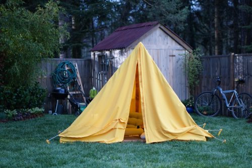 Makeshift Tent in the Backyard