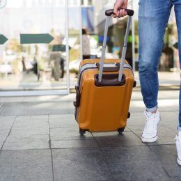 walking with carry-on bag