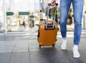 walking with carry-on bag