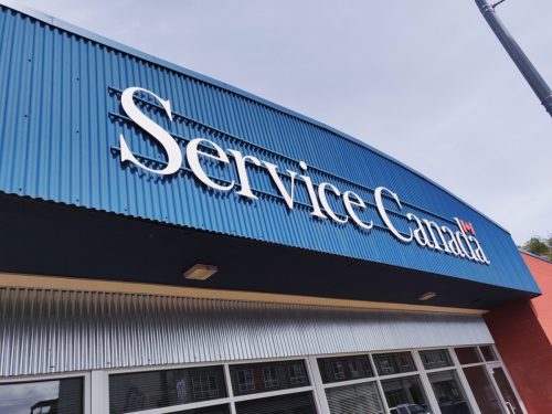 Service Canada building, entrance sign