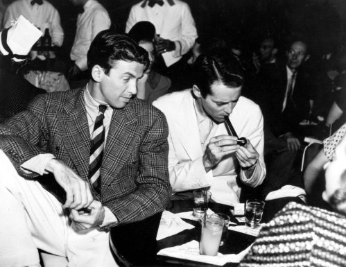 Jimmy Stewart and Henry Fonda at Slapsy Maxies Cafe circa 1930s