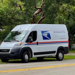The ProMaster picks up and delivers packages as seen on October 15, 2021.