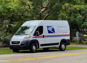 The ProMaster picks up and delivers packages as seen on October 15, 2021.