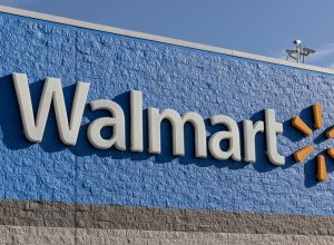 A Walmart store sign
