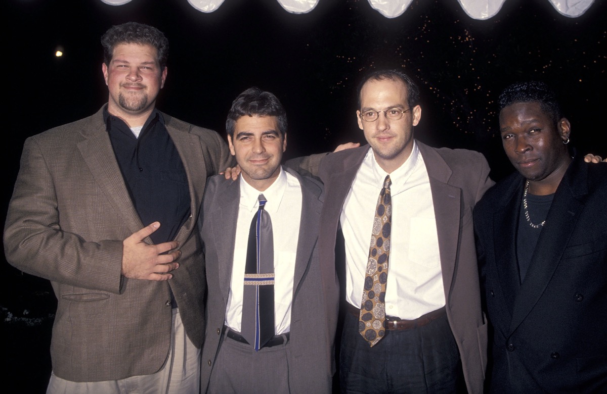 Abraham Benrubi, George Clooney, Anthony Edwards and Deezer D in 1995