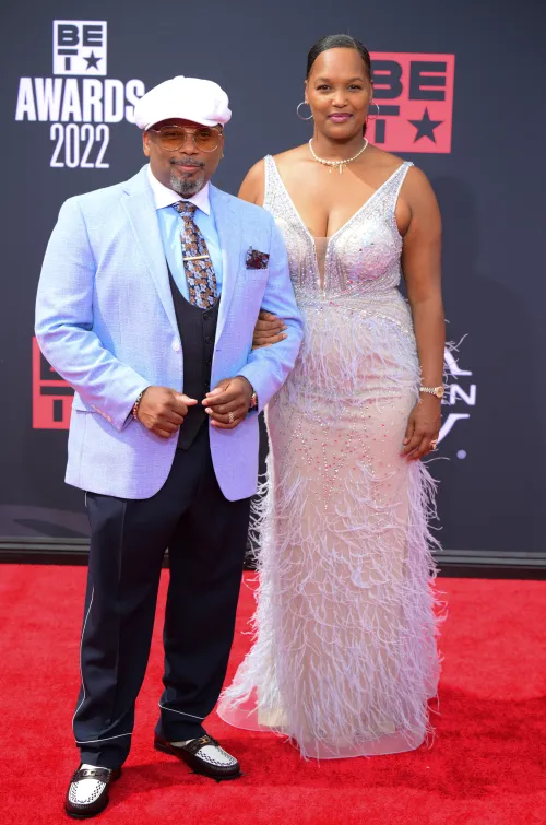 Carl Anthony Payne II and Melika Payne at the 2022 BET Awards in June 2022
